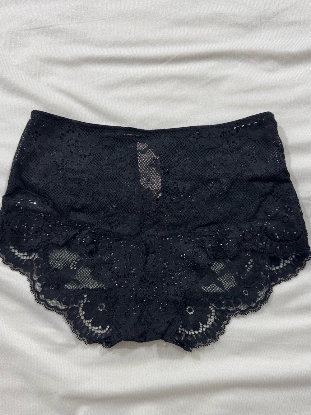 NWT Victoria's Secret Black Lace Rhinestone Cheeky Shorts